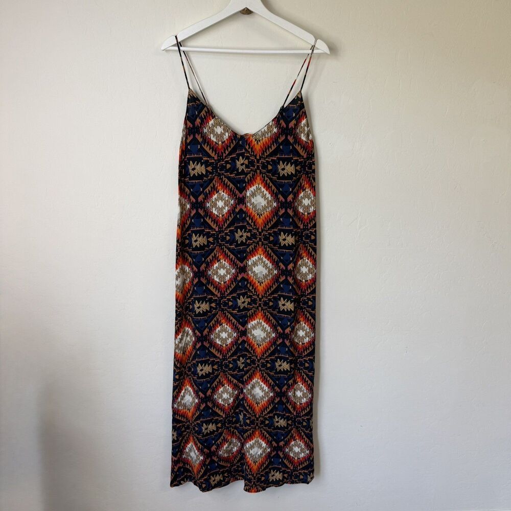 Zara Woman Small Southwestern Aztec Lightweight Midi Dress Boho Western Cowgirl - Picture 2 of 12